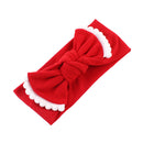 Baby Girls Photography Photo Props Turban Elastic Bow Knot Headband Headwear Hair Decor Accessories Red