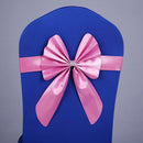 Elastic Sash Band Chair Back Wedding Bowknot Bow Ribbon Decoration for Hotel Restaurant Wedding Party Chair Decor Pink