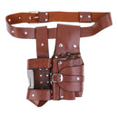 Professional Salon Leather Scissor Bag Hairdressing Pouch Barber Combs Clips Tools Holster Pouch Wasit Pack (Brown)