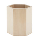 Hexagonal Design Unfinished Wood Pen Container Storage Box for Kids DIY Crafts Supplies