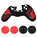 2Pair Thumbstick Cap Silicone Camo Skin Grip Case for PlayStation PS4 Red