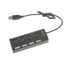 High Speed USB 2.0 Hub 4 Ports Portable USB Hub 480 Mbps On/Off Switch Hub USB Splitter Adapter For PC Laptop