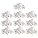 10 Pieces Crystal Pearl Flower Flatback Buttons Embellishment for DIY Phone Case Decoration Crafts
