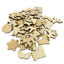 50 Pieces Unfinished Wooden Christmas Embellishments for Christmas Tree Decoration
