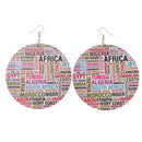 thnic African Women Lady Round Wooden Tribal Drop Dangle Hook Earrings African Lady Women Punk Fashion