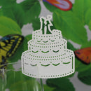 Generic 50PCS Cake Shape Glass Table Name Place Cards Decoration for Wedding Birthday Party Ice white