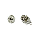 10 Pieces Tibetan Silver 3D Halloween Skeleton Hollow Skull Head Pendant