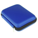 Blue Portable Shockproof PU Carrying Case Bag with Zipper for HDD/Headsets/Cable