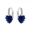 Fashion Stud Earings Dark Blue Rhinestone Heart Shape Drop Dangle Earrings Jewellry