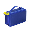 Women Girls Beauty Cosmetic Tools Storage Makeup Brush Holder 3 Layers Capacity Kids Pencil Pen Case Travel Bag Gift Blue