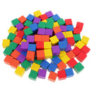 Durable Pack of 100 Assorted Wood Blocks Cube for Kids Creative Games Toys Educational Toys Birthday Gift 0.78inch