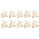 Pack of 10 Unfinished Bear Style Wooden Pieces Shapes DIY Craft Embellishments