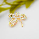 Fashion Jewelry Lucky Clover Shape Crystal Clothing Accessory Brooch Pin
