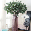 Single Branch Artificial Flower Green Silk Eucalyptus Leaves Flower Supplies
