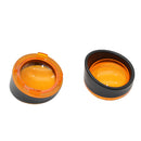 Black Visor-Style Ring Kit Yellow Lens Cover / Turn Signal Cover for Harley XL883 XL1200