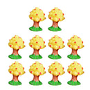 Durable Micro Landscape Resin Miniature Ornament Garden DIY Apple Tree Statue Home Garden Outdoor Decor Pack of 10PCS Yellow