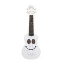 Wooden 21inch Soprano Ukulele Uke String Instrument Craft Gift for Beginner Novice White
