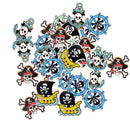100 Pieces Mix Cartoon Pirate Wooden Buttons Scrapbooking Crafting Sewing 2 Holes