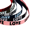 6pcs 10mm/0.4" 1yard LOVE Printed Grosgrain Ribbons for DIY Hair Bows Sewing
