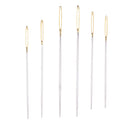 6Pcs Steel Hand Sewing Needles Lot for Embroidery Cross Stitch Assorted Size