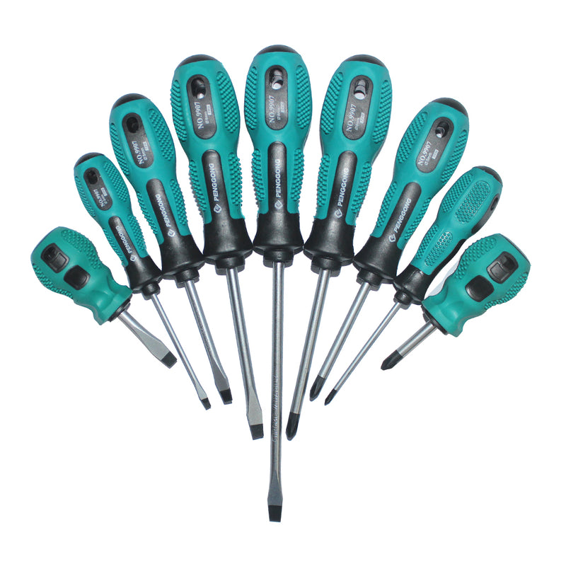 1 Set of 9 Pieces Multi-purpose Screwdriver Set Magnetic Phillips Slotted Convenient Bag Home Repair Hand Tool