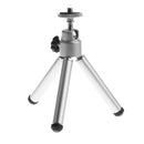 3-Section General Portable Camera Tripod Stand Adjustable Rotatable Retractable Tripods for iPhone7 Samsung Galaxy S8 S7 Video Cameras GoPro Devices Silver