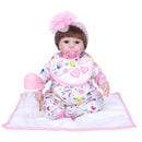 18 Inch Reborn Girl Doll Birthday Gift Vivid Real Looking Doll Silicone Lifelike Kids Growth Partner Soft Body Simulation Doll Model
