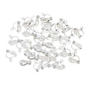 50 Pieces Silver White Plated Brass Clip-on Earring Blanks Converter Findings Non-Pierced Earring DIY Woman Girls Jewelry Findings 12mm