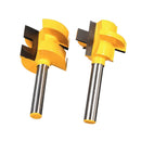2PIeces Tongue & Groove Huge Crown Router Bit 1/4'' Shank Wood Milling Cutter