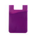 Silicone Wallet Credit ID Card Adhesive Holder Case for Smart Phone Purple