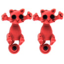 Cute Women Lady Candy Color Cat Kitten Stud Earrings Jewelry Gifts Pink