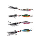 4 x Minnow Fishing Lure with Feather Tail Saltwater Freshwater Hard Swimbait