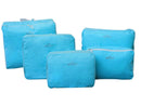 Set Of 5PCS Polyester Men Women Clothes Organizer Bag Storage Case Cover Protector Travel Accessory Blue