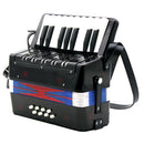 Kids Piano Accordion Musical Instrument 17 Key 8 Bass Play Toy Beginner Training Black