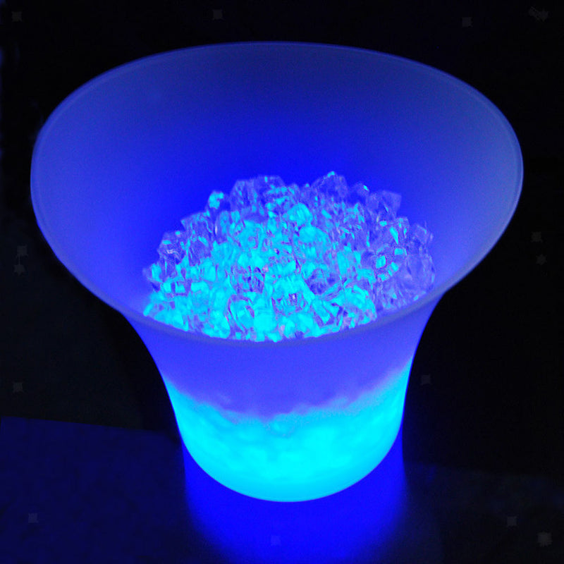 Blue Round Plastic 5L Ice Bucket Ice Container Ice Holder Wine Beer Cooler