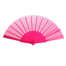 Polyester Fabric Hand Fan Flat Plain Plastic Keel Folding Purse Bamboo Girl Women Gifts Rose
