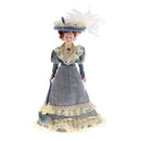 1:12 Porcelain Doll Victorian Lady in Dark Green Dress Dollhouse Decoration