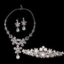 Wedding Bridal Rhinestone Pearl Hair Comb Necklace Earring Jewelry Sets