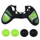2Pair Silicone Thumbstick Grip Skin + Cover Case for PS4 Control Game Pad Green