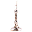 18CM Alloy Oriental Pearl Tower Building Model Desktop Home Ornament Souvenir Champagne
