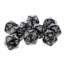 Pack of 10pcs Pearl Black D20 Twenty Sided Game Dice D&D TRPG Games Party Supplies