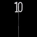 Crystal Rhinestone 10th Anniversary Cake Topper Party Birthday Favors Cake Decorating DIY Photo Props Silver
