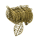 20 Pieces Leaf Charm Pendant Connector Hollow Jewelry Making Finding Supplies