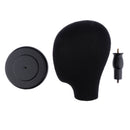 21 inch Black Canvas Block Mannequin Head Wig Hat Making Glasses Holder With Stand