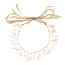 Delicate Bridal Wedding Crystal Beads Satin Ribbon Headpiece Hair Accessories
