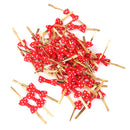 Lovely Cute Ribbon Bowknot Design Metallic Twist Ties Wedding Birthday Party Supplies PACK OF 50PCS Red