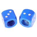 2 pcs Blue Dice Tire air Valve Stem Caps Car Truck Bike ATV Wheel Rims