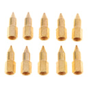 10 Pcs Female Thread Conical Straight Grease Gun Nipple Fitting Head Golden