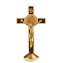 Alloy Crucifix Jesus Christ Cross Statue Figurine Perfect Gifts for Car Home Chapel Decoration Gold
