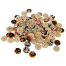100 Pieces 2 Hole Round Cat Wood Buttons Sewing Scrapbooking Clothing Decoration 15mm